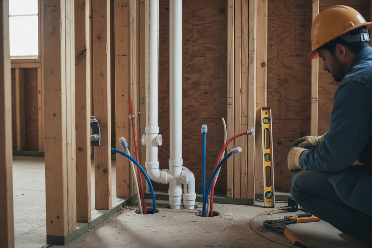 Drain and supply rough-in during Toilet Repair and Installation in West Point