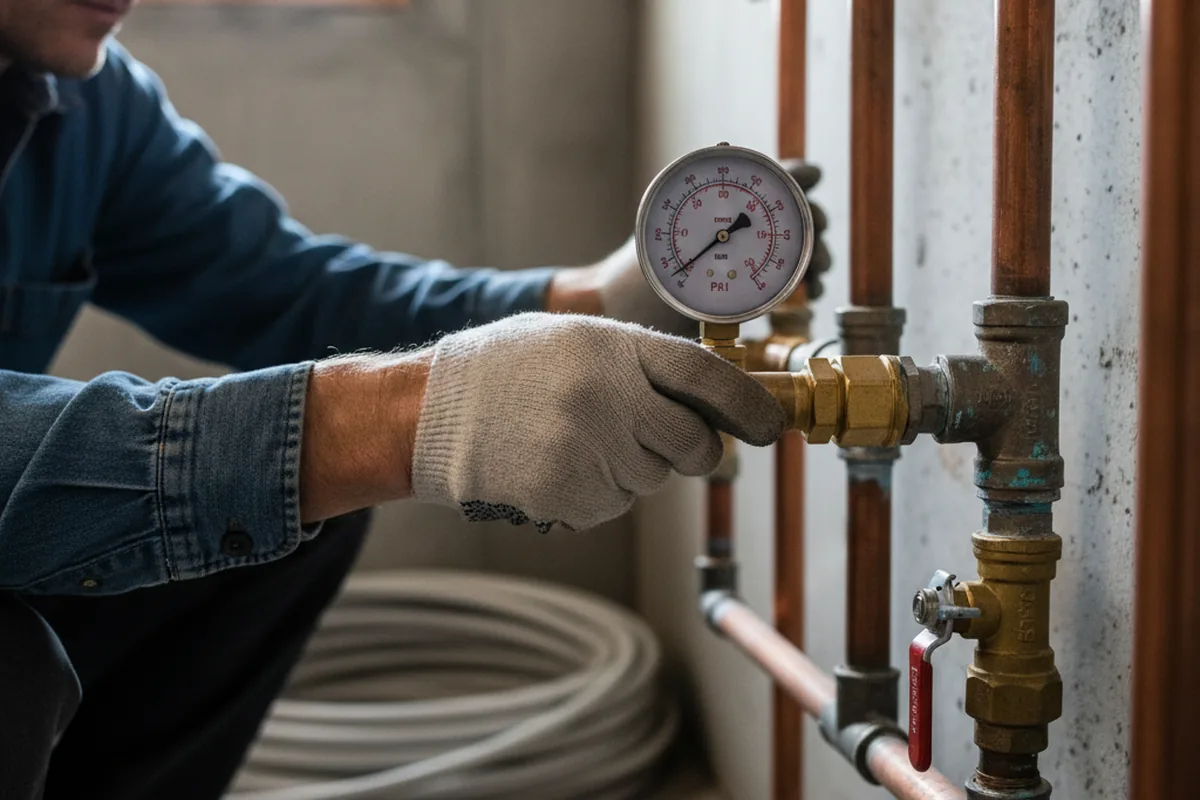 Pressure testing a repaired line during Water Line Repair in West Point